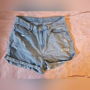 Shein mid rise denim shorts